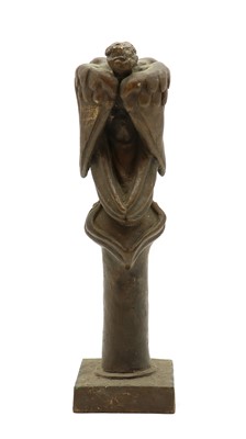 Lot 272 - A bronze of an angel seated on a column