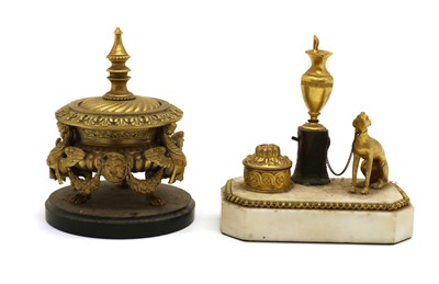 Lot 276 - A French empire style ormolu encrier
