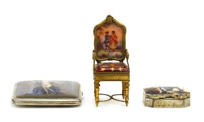 Lot 115 - A silver plated and enamelled cigarette case