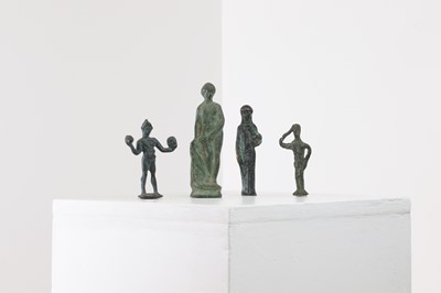 Lot 184 - A group of small grand tour bronze figures after the antique