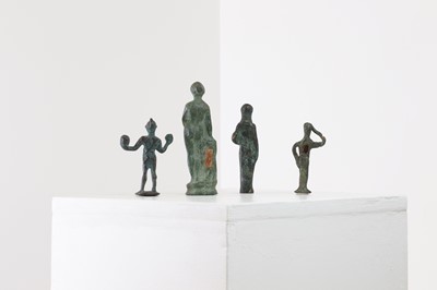 Lot 184 - A group of small grand tour bronze figures after the antique