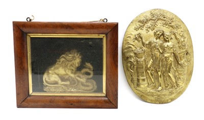 Lot 278 - A gilt metal relief cast plaque