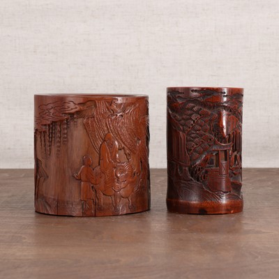 Lot 226 - Two Chinese bamboo brush pots