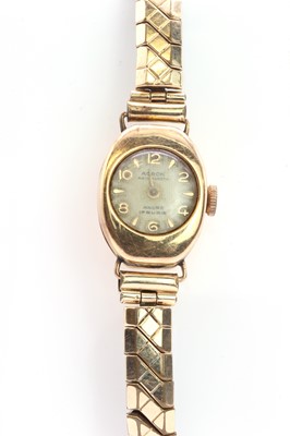 Lot 296 - A Ladies' 18ct gold Acron mechanical bracelet watch