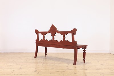 Lot 334 - A Victorian mahogany hall seat or bench