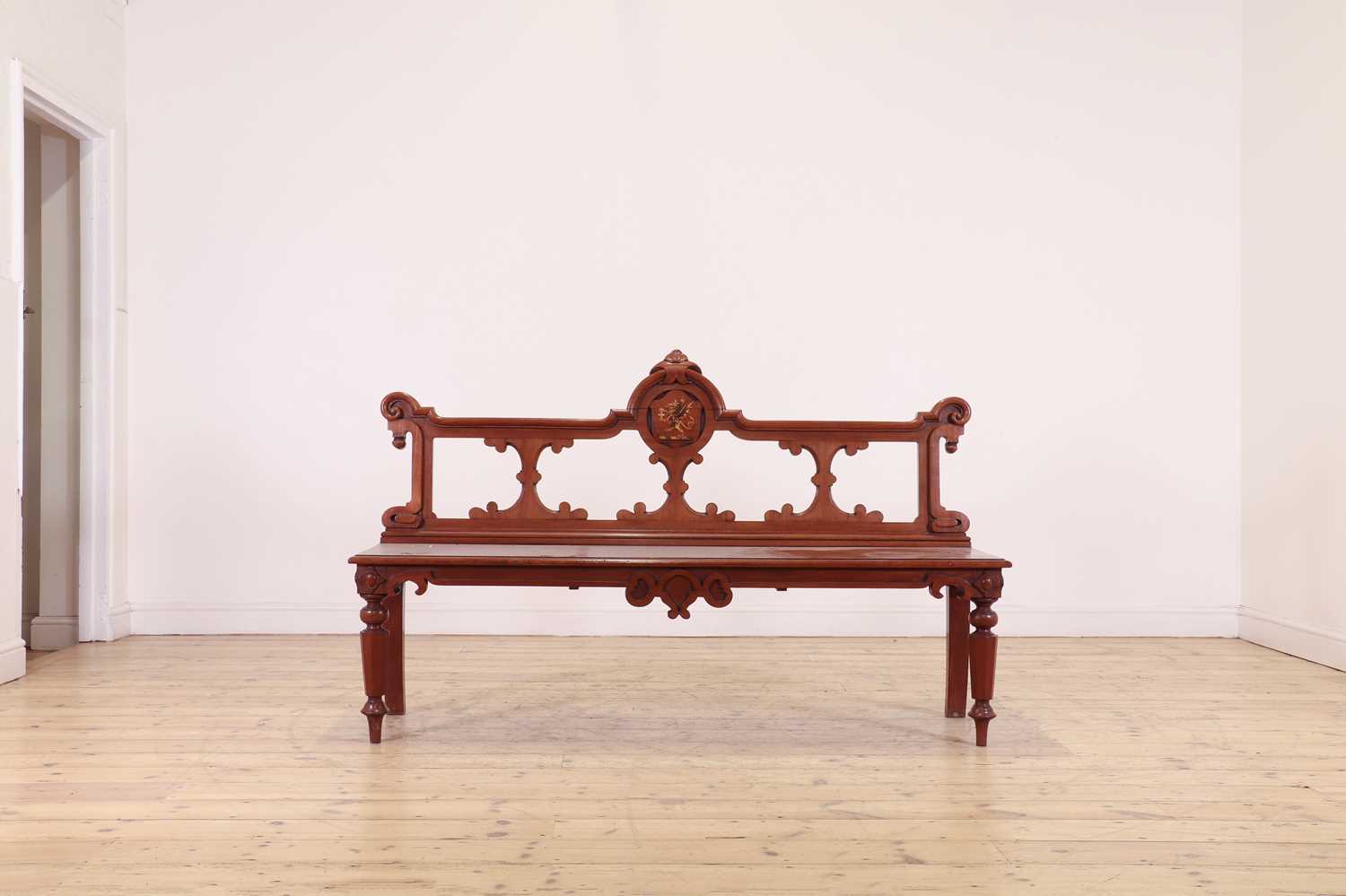Lot 334 - A Victorian mahogany hall seat or bench