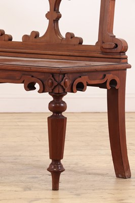 Lot 334 - A Victorian mahogany hall seat or bench