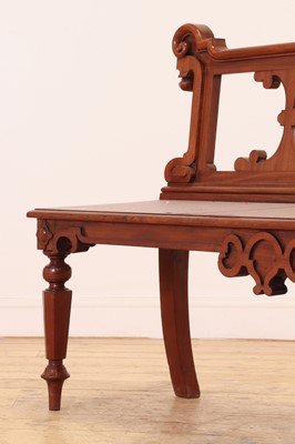 Lot 334 - A Victorian mahogany hall seat or bench