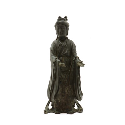 Lot 121 - A Japanese bronze standing figure