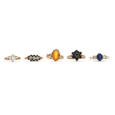 Lot 216 - A group of five rings
