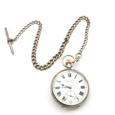 Lot 287 - A Swiss silver open faced pocket watch