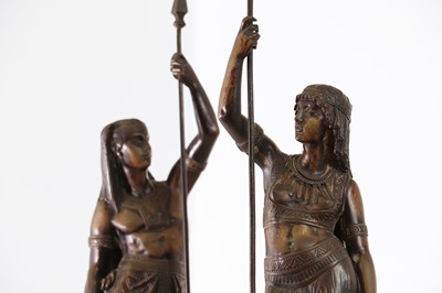 Lot 271 - A pair of Egyptian Revival bronze figures after Émile Louis Picault