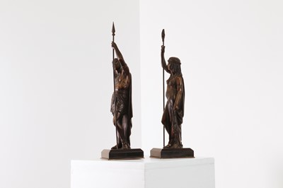 Lot 271 - A pair of Egyptian Revival bronze figures after Émile Louis Picault