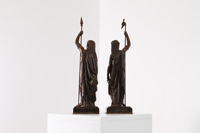 Lot 271 - A pair of Egyptian Revival bronze figures after Émile Louis Picault