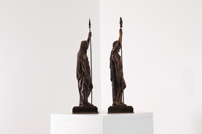 Lot 271 - A pair of Egyptian Revival bronze figures after Émile Louis Picault