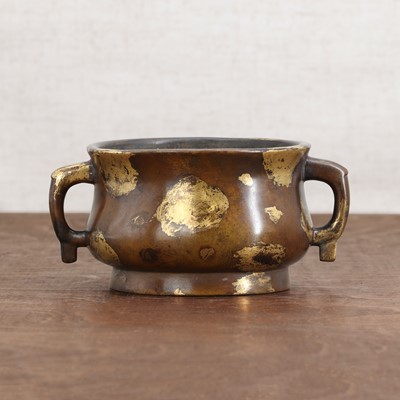 Lot 416 - A Chinese gilt-bronze incense burner