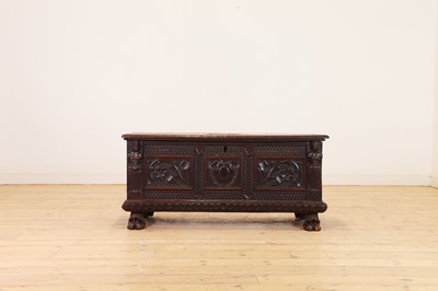 Lot 647 - A walnut cassone