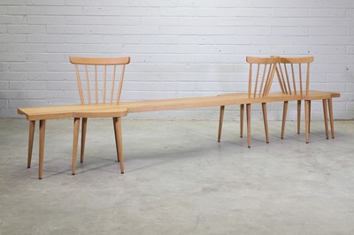Lot 541 - A contemporary German oak 'Stuhlhockerbank'