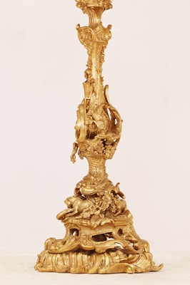 Lot 639 - A large pair of Louis XV-style gilt-bronze candelabra
