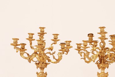Lot 639 - A large pair of Louis XV-style gilt-bronze candelabra