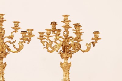 Lot 639 - A large pair of Louis XV-style gilt-bronze candelabra