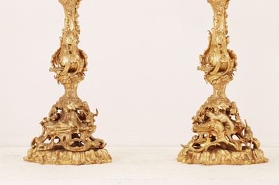 Lot 639 - A large pair of Louis XV-style gilt-bronze candelabra