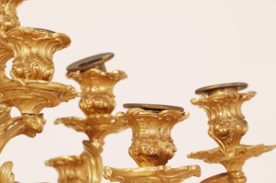 Lot 639 - A large pair of Louis XV-style gilt-bronze candelabra