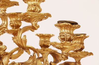 Lot 639 - A large pair of Louis XV-style gilt-bronze candelabra