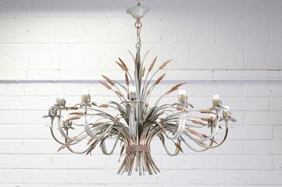 Lot 324 - A French Hollywood Regency wheatsheaf chandelier