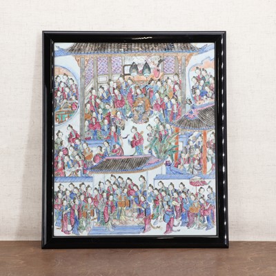 Lot 434 - A Chinese famille rose plaque