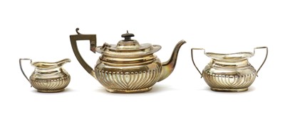 Lot 65 - A silver three piece tea service