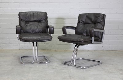 Lot 349 - A pair of leather armchairs