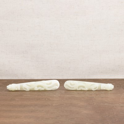 Lot 103 - Two Chinese jade belt hooks