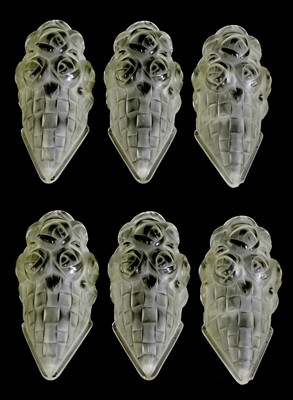Lot 153 - A set of six Art Deco frosted glass shades
