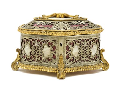Lot 201 - A faux tortoiseshell and gilt metal mounted casket
