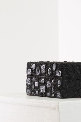 Lot 63 - A black wax seal embellished box