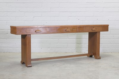 Lot 164 - An oak three-drawer serving table