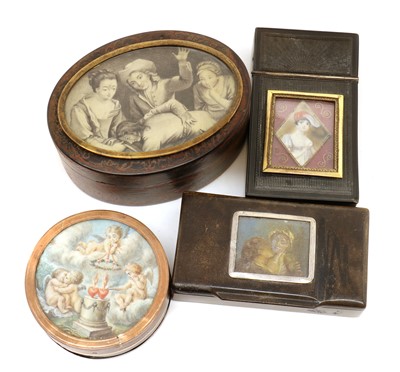 Lot 289 - A George III tortoiseshell snuff box