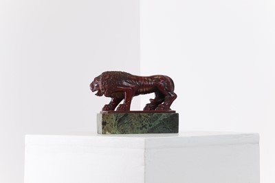 Lot 67 - A grand tour rosso antico marble model of a lion