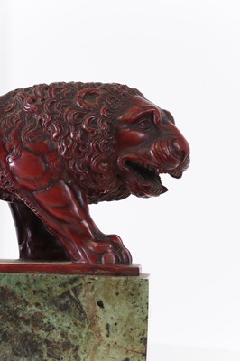 Lot 67 - A grand tour rosso antico marble model of a lion