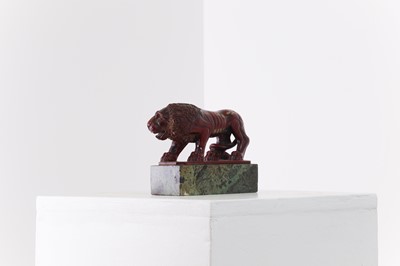 Lot 67 - A grand tour rosso antico marble model of a lion
