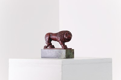 Lot 67 - A grand tour rosso antico marble model of a lion