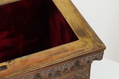 Lot 309 - A copper, brass and enamel casket by Rafael Contreras