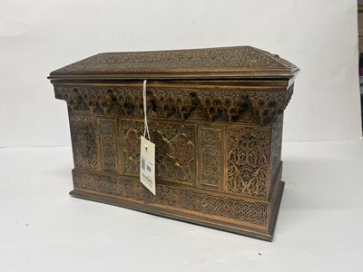 Lot 309 - A copper, brass and enamel casket by Rafael Contreras