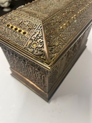 Lot 309 - A copper, brass and enamel casket by Rafael Contreras