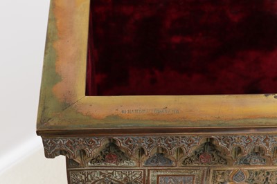 Lot 309 - A copper, brass and enamel casket by Rafael Contreras