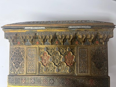 Lot 309 - A copper, brass and enamel casket by Rafael Contreras