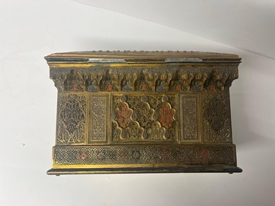 Lot 309 - A copper, brass and enamel casket by Rafael Contreras