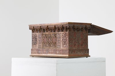 Lot 309 - A copper, brass and enamel casket by Rafael Contreras