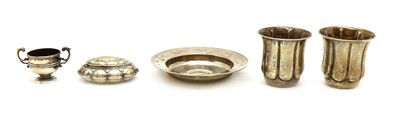 Lot 12 - A pair of French silver beakers